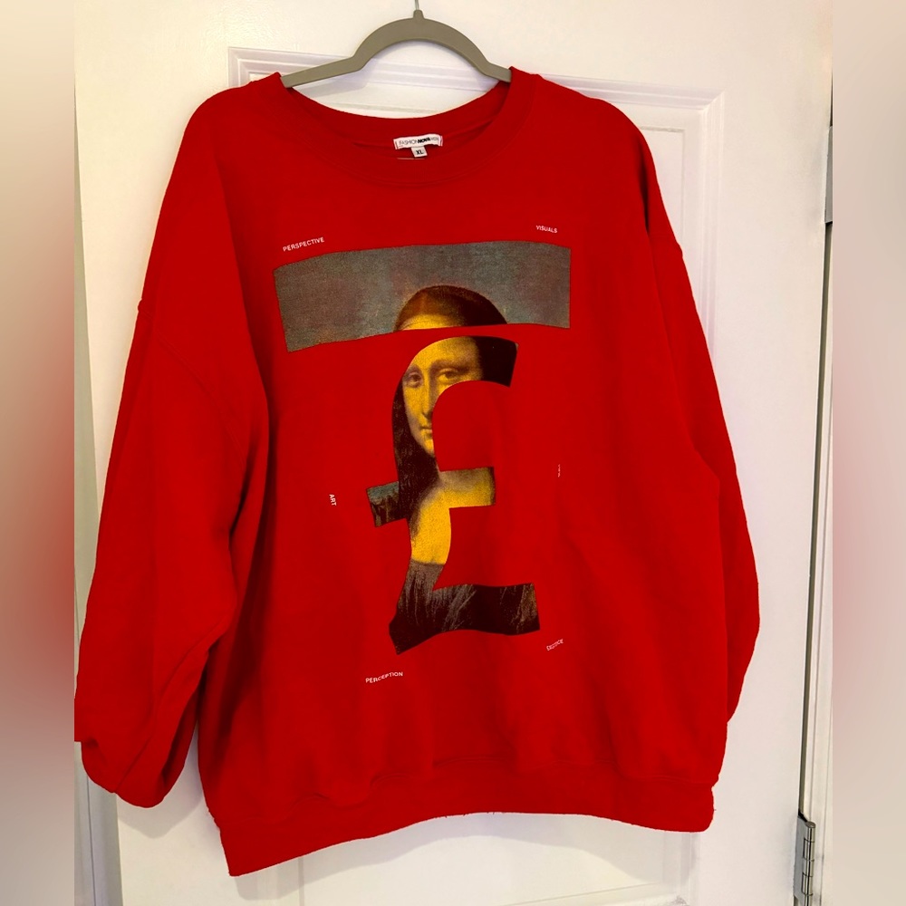 Fashion Nova Men’s XL Mona Lisa £ Sweater Red